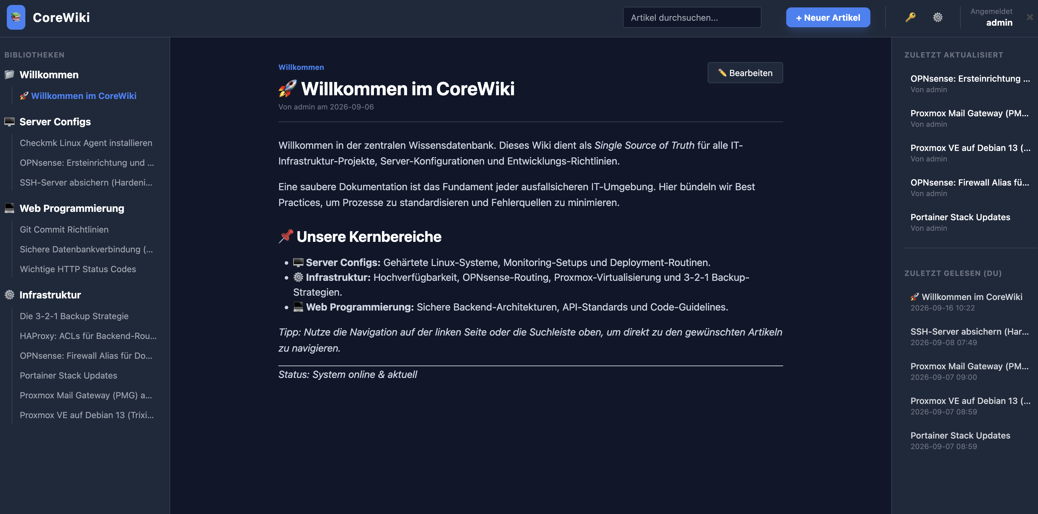 CoreWiki Startseite
